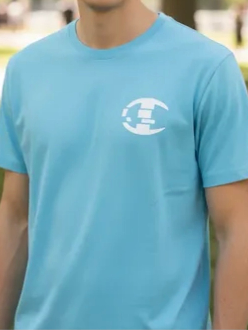 Champion Men's Light Blue Crew Neck T-Shirt Small/ P